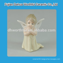 Beautiful white porcelain little angels models,ceramic angel figurine